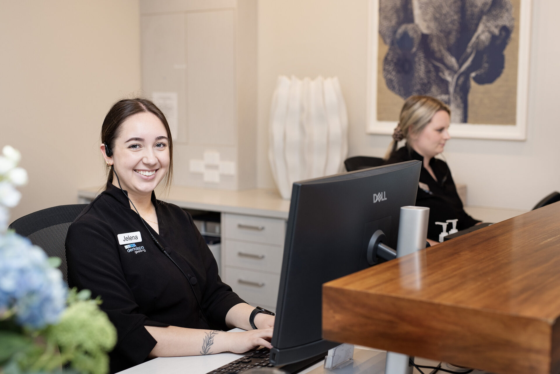 welcoming receptionist team at Dentalspa Geelong dental clinic